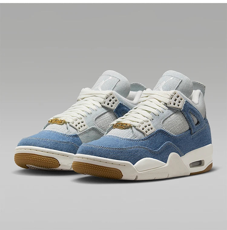 Nike Original JORDAN Damen-Basketballschuhe aus Denim mit Luftpolster-Stoßdämpfung, mittelhoher Schaft, IB6716-100