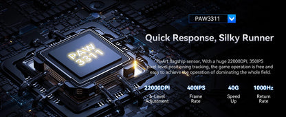 Attack Shark X11 tri-mode gamingmus med magnetisk laddningsdocka, PixArt PAW3311-sensor, 22K DPI, BT/2.4Ghz/trådbunden, för PC/MAC