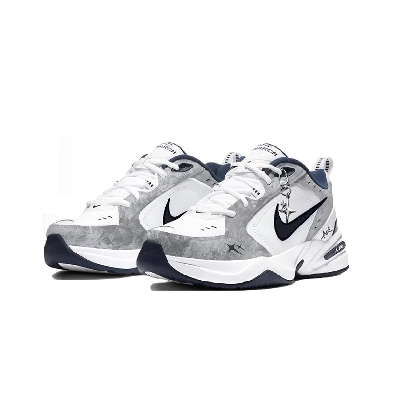 Personalizované tenisky Nike Air Monarch 4 „Misty Night Blue Star“ – klasické retro pánské běžecké boty