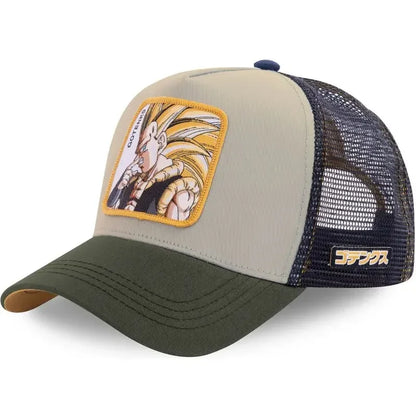 Dragon Ball Son Goku-baseballkasket til mænd, sommerkasket til rejser, broderet hiphop-solskærm, justerbar trucker-meshkasket