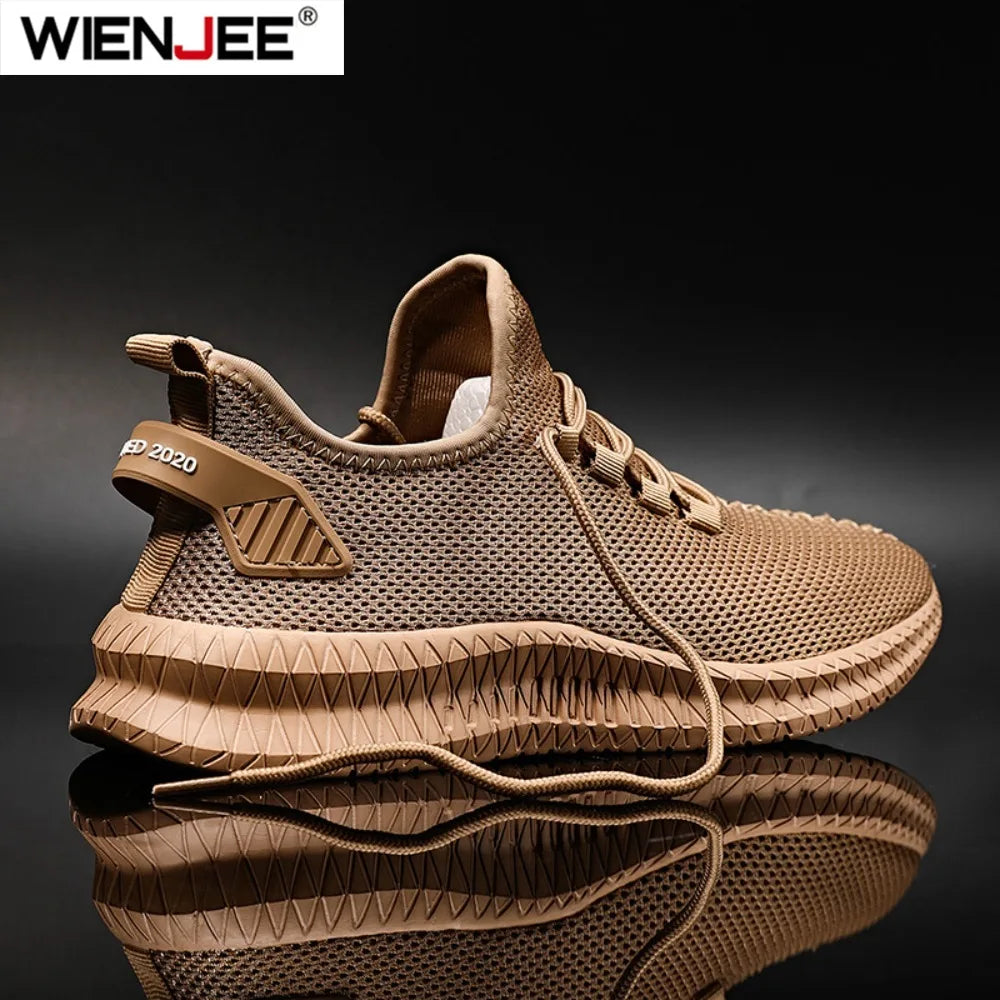 Antislip casual herensneakers, ademend, voor buiten, joggen, training, wandelen, sport, hardlopen, outdoor, geweven, gebreid, veterschoenen