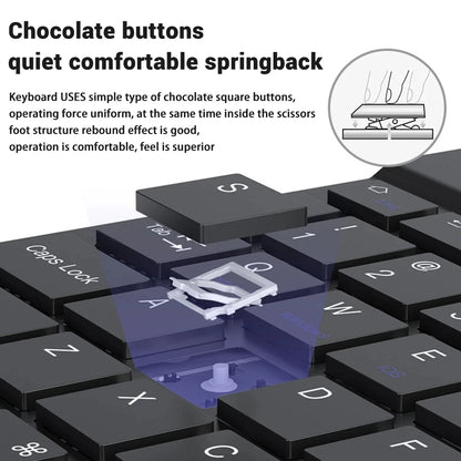 Mini-Bluetooth-Tastatur RGB kabellose Tastatur 10 Zoll beleuchtete Tastatur mit Hintergrundbeleuchtung Touchpad-Tastatur für iOS Android Windows iPad