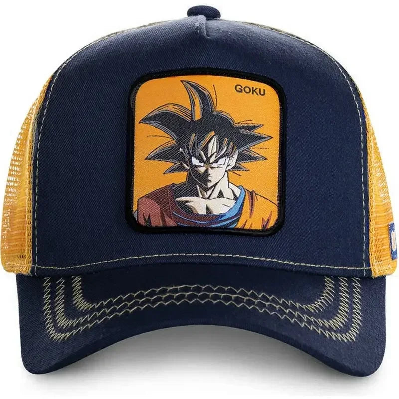 Dragon Ball Son Goku-baseballkasket til mænd, sommerkasket til rejser, broderet hiphop-solskærm, justerbar trucker-meshkasket
