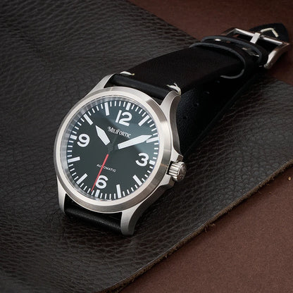 Milifortic M096 Men's Pilot Watch Large Arabic Numerals Military Style NH38 Auto Watch BGW9 Luminous 100M Waterproof Field Watch