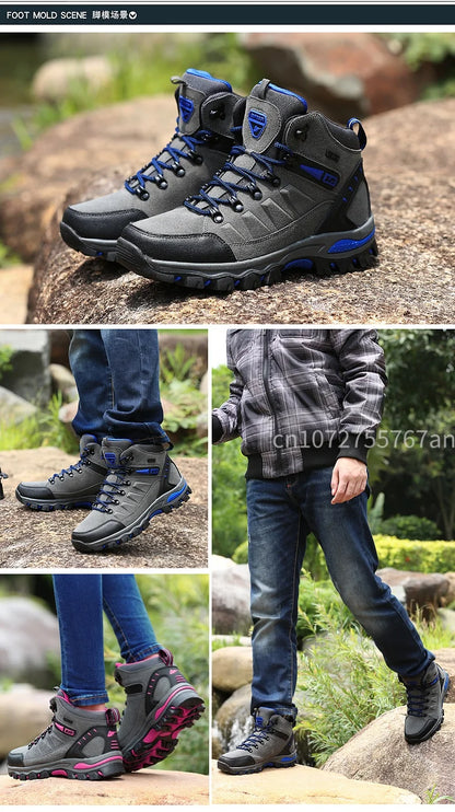 Couples Outdoor Hiking Shoes Comfortable Wear-Resistant Camping Climbing Mountain Shoes Breathable Sports Shoes Camping Boots
