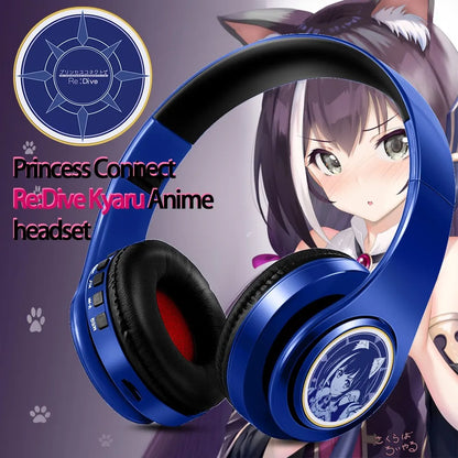 Auscultadores Anime Over-Ear Miku Nakano Sanjiu Bluetooth 5.0 – Headset Gaming Estéreo Sem Fios com Graves Profundos, Microfone e Suporte para Cartão TF