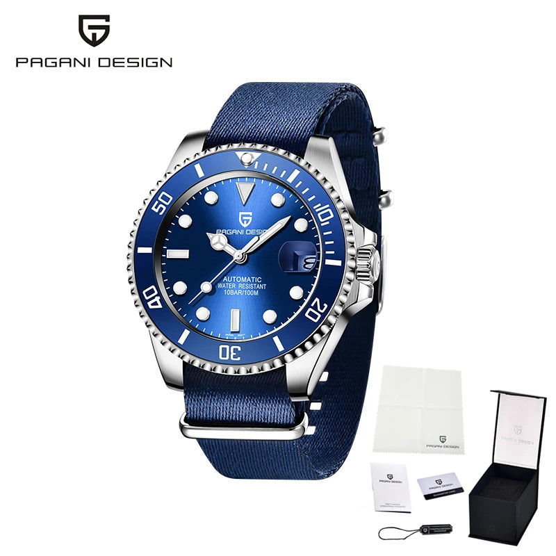 New PAGANI DESIGN Diving Automatic MechanicalWatch Luxury Sports WaterproofWatch Stainless Steel Sapphire Luminous Watch for Men