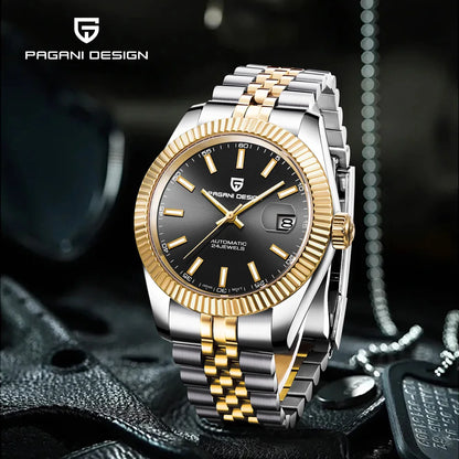 Relógios PAGANI DESIGN 2026 Novos, de Luxo, em Dourado e Prateado, Relógios Mecânicos para Homem, em Aço Inoxidável, com Vidro de Safira e Movimento Automático