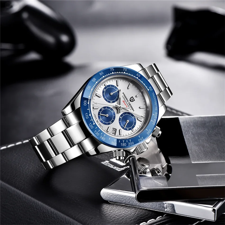 Neue PAGANI DESIGN PD1644 Luxus-Quarzuhr für Herren mit automatischem Datum, sportliche Armbanduhr, 100m wasserdicht, Chronograph, Herrengeschenk