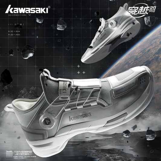 Kawasaki CROSS SPACE MID 2.0 Badminton Shoes Upgraded Shock-Absorbing Auto Knob Professional Sport Shoes Men 2024 New