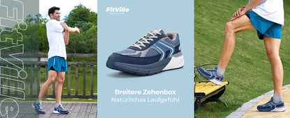 Fittington Wide Shoes for Men Casual Walking Sneakers Orthopedic Arch Support for Plantar Fasciitis Neuropathy