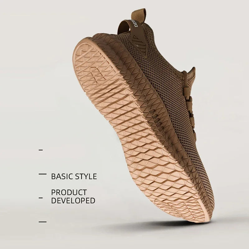 Antislip casual herensneakers, ademend, voor buiten, joggen, training, wandelen, sport, hardlopen, outdoor, geweven, gebreid, veterschoenen