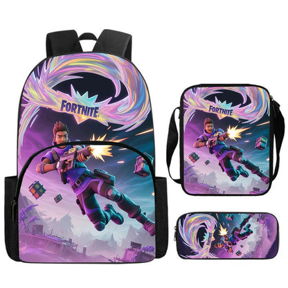 Fortnite 3Pcs Bag Set, Backpack with Front Pocket, Crossbody Bag and Pencil Case, Boys and Girls The Best Gift for Children