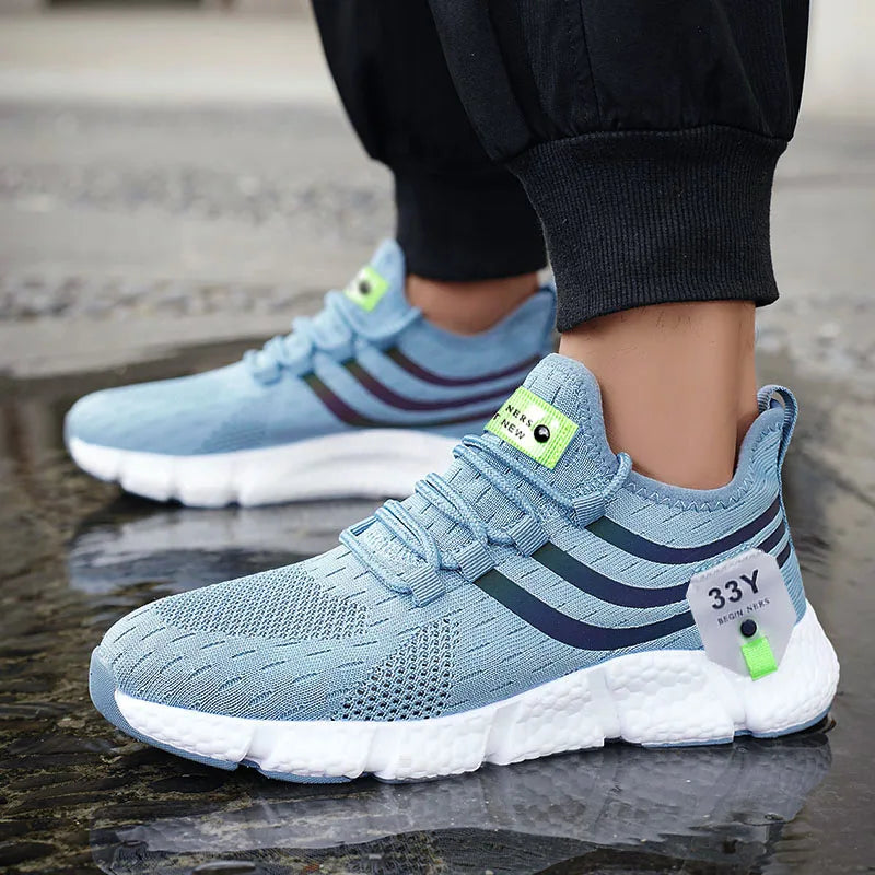 Chaussures de dehors Décontractées pour Homme, Baskets Légères et Respirantes, en Maille, Noires, de Course, d'Athlétisme, de Jogging, de Tennis, de Marche