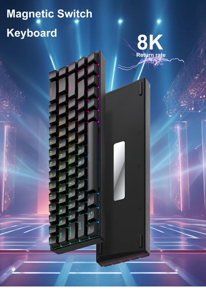 Raven68 Esports Magnetic Axis Keyboard Wired Single Mode PBT Transparent Keycap 8K Return Adjustable Key 68 Key Game Mechanical