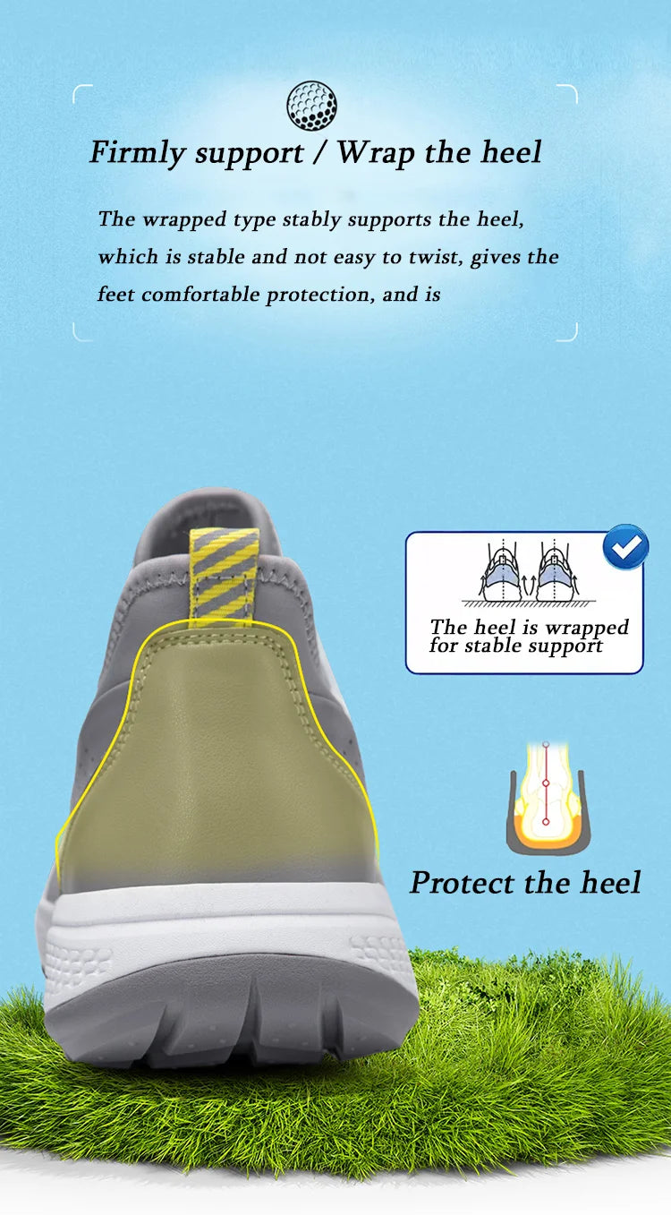 Golf Sports Shoes for Men, Waterproof High-Quality Leather Golf Competition Sports Shoes, Formal Golf Course Training Shoes for Men