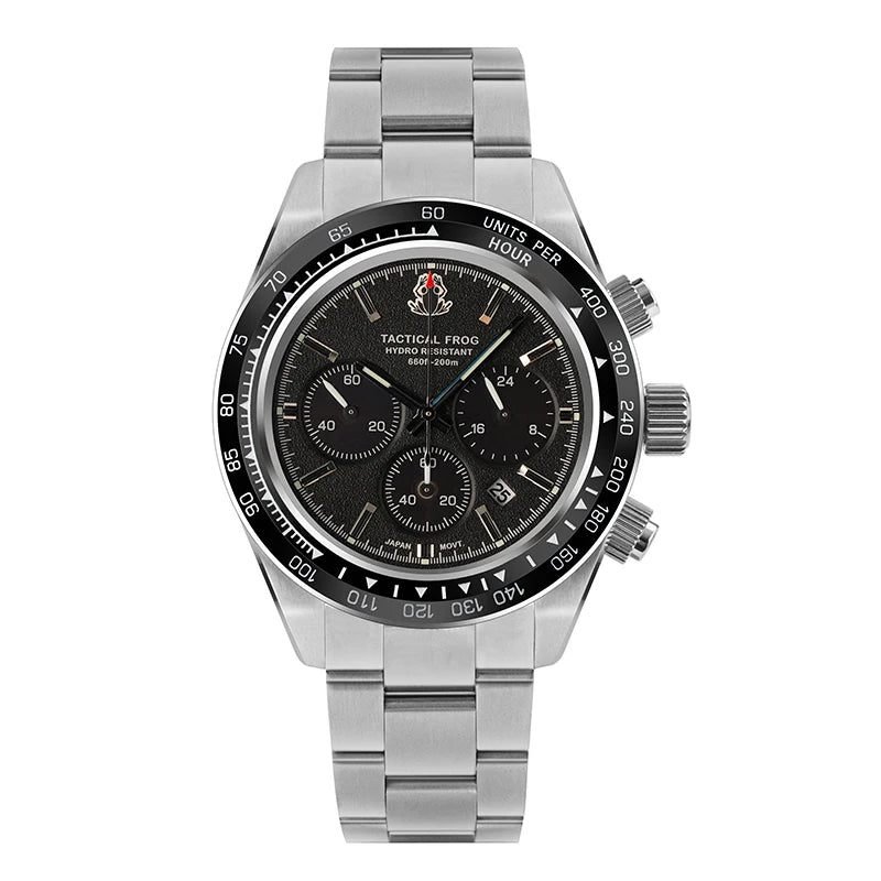Tactical Frog Quartz Watch VS75 Solar Chronograph Sapphire 200m Waterproof Luxury Watch Luminous Quartz Movement 41mm Mens Watch