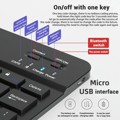 Mini-Bluetooth-Tastatur RGB kabellose Tastatur 10 Zoll beleuchtete Tastatur mit Hintergrundbeleuchtung Touchpad-Tastatur für iOS Android Windows iPad