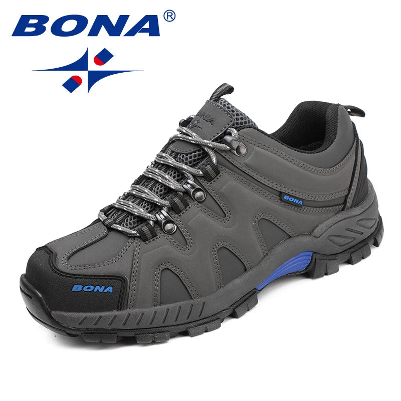 BONA New Arrival Classic Style Men Hiking Shoes Lace Up Men Sport Shoes Outdoor Jogging Trekking Sneakers