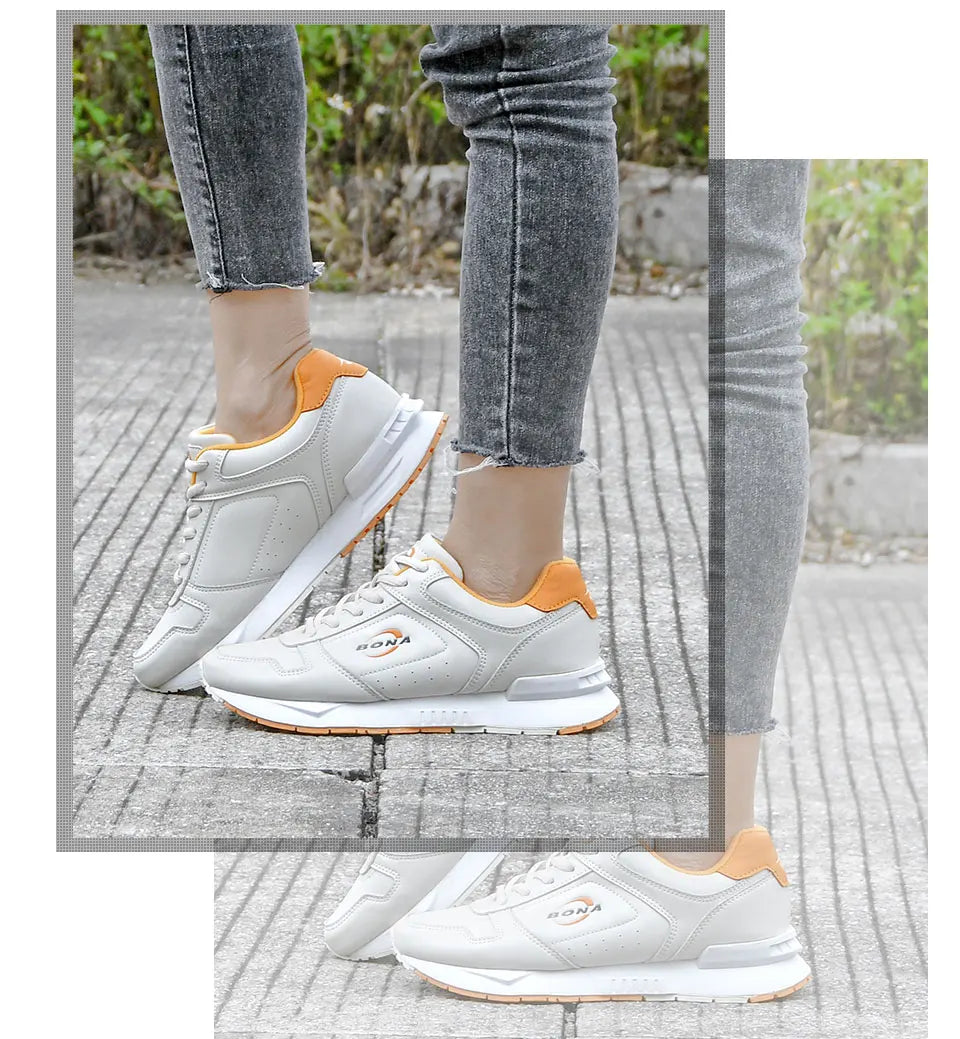 BONA 2023 New Designers Brand Classics  Light Sneakers Women Fashion Running Shoes Casual Walking Footwear Ladies Comfort