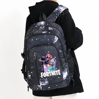 Fortnite Starry Sky Backpack Large Capacity Waterproof Laptop Bag Game Character Print Student Pack Boys and Girls Back to School Bag