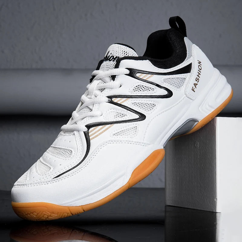 New Sports Shoes for Men and Women, Low-Cut Lace-Up Thick-Soled Shock-Proof Table Tennis Shoes, Badminton Shoes