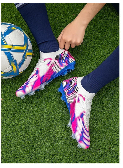 Nouvelles chaussures de football pour hommes, crampons, baskets de haute qualité, chaussures de football antidérapantes pour gazon, bottes de football pour garçons, chaussures de match d'extérieur très vendues, modèle m