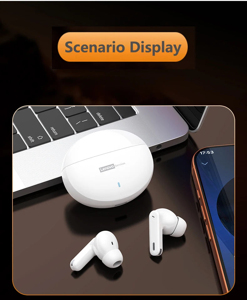 Écouteurs Lenovo LE253 TWS sans fil Bluetooth 6.0 ANC, réduction du bruit, son HiFi, casque de jeu et de sport avec micro