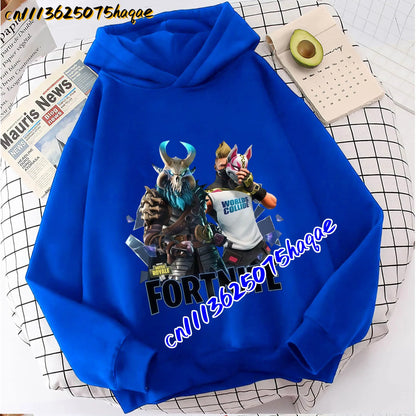 FORTNITED Children Long-sleeved Girls Boy Streetwear Boys Baby Hoodies Pullover Sweatshirt  Anime Fashion Kid Clothing Tops Gift