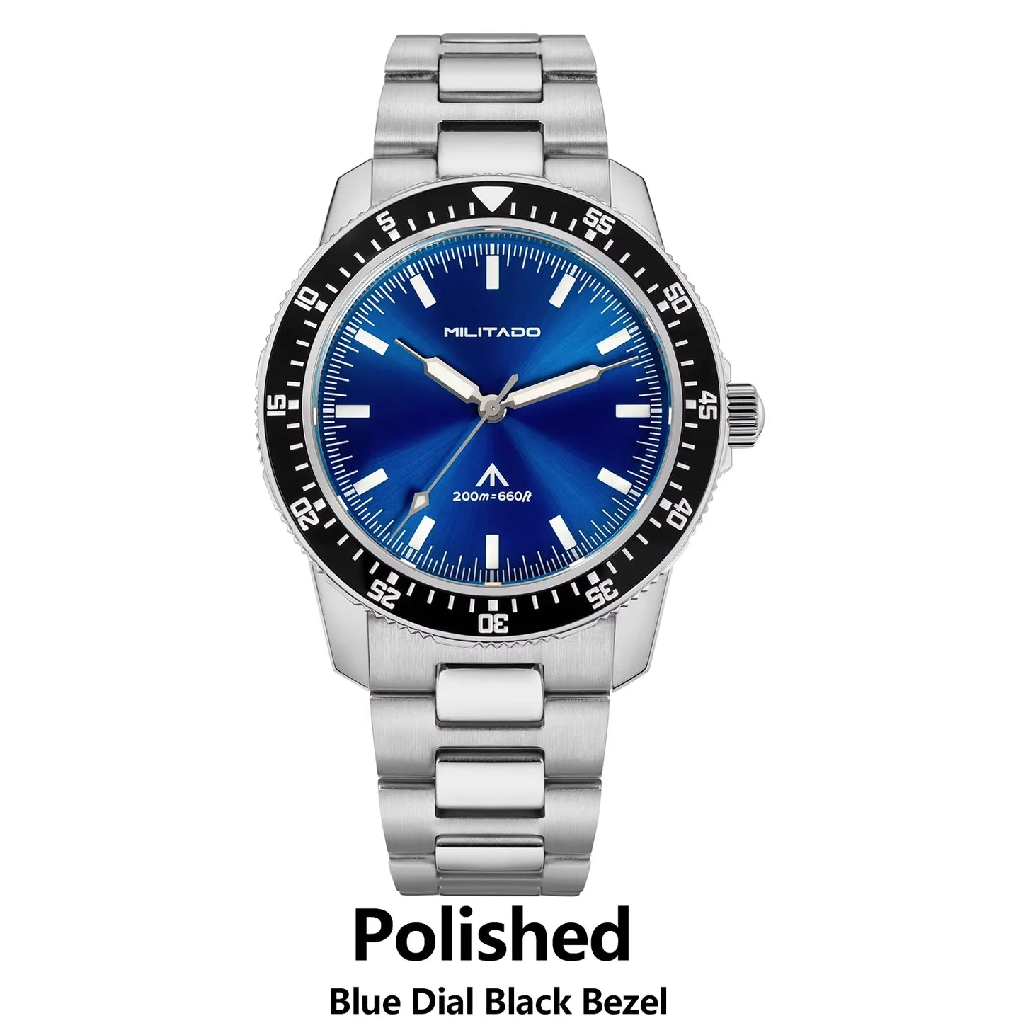 MILITADO ML25 VH31 Sweep Second Quartz Watch Men Swiss Ronda 515 Movement 200m Sapphire Crystal Ceramic Bezel 316L Steel Watches