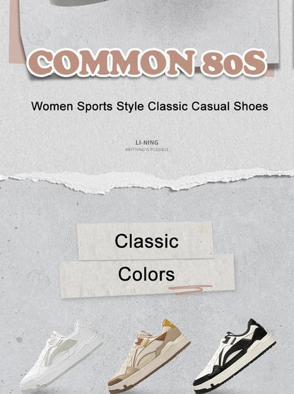 Li-Ning ženski čevlji COMMON 80s Lifestyle DUAL CUSHION športni čevlji za vsakdanjo rabo klasični udobni LiNing prosti časni superge AGCU158