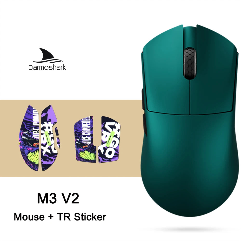 Mouse de gaming Darmoshark M3 V2 Double 8K, wireless, tri-mode, 26K DPI, senzor PAW3395, mouse macro pentru gaming, pentru mâini mari, computer, laptop și PC