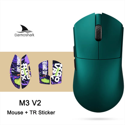 Mouse de gaming Darmoshark M3 V2 Double 8K, wireless, tri-mode, 26K DPI, senzor PAW3395, mouse macro pentru gaming, pentru mâini mari, computer, laptop și PC