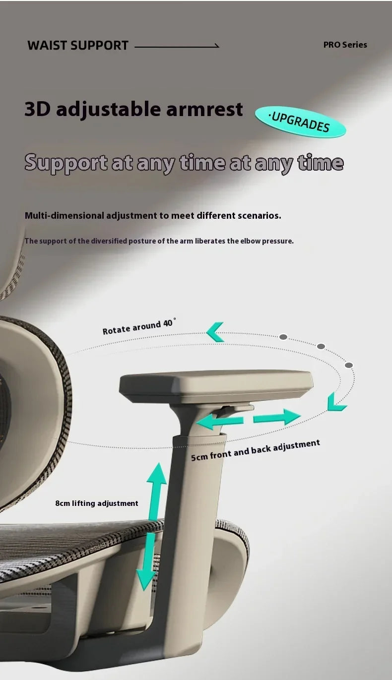 OEING High Back Ergonomic Office Chair with 3D Headrest, Adjustable Lumbar Support, 3D Armrests, Reclining Computer Gaming Chair