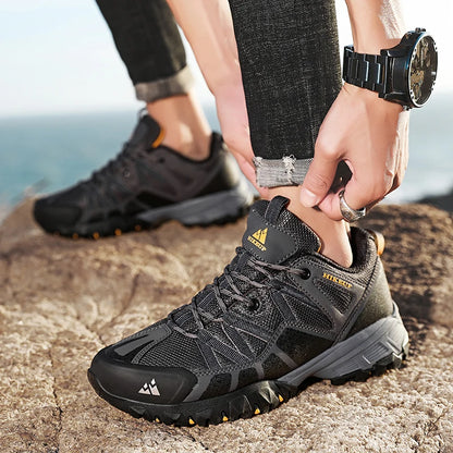 HIKEUP Sneakers traspiranti, ammortizzate e antiscivolo - Scarpe da trekking da uomo - Scarpe da corsa e trekking - Scarpe da montagna per attività all'aperto da uomo