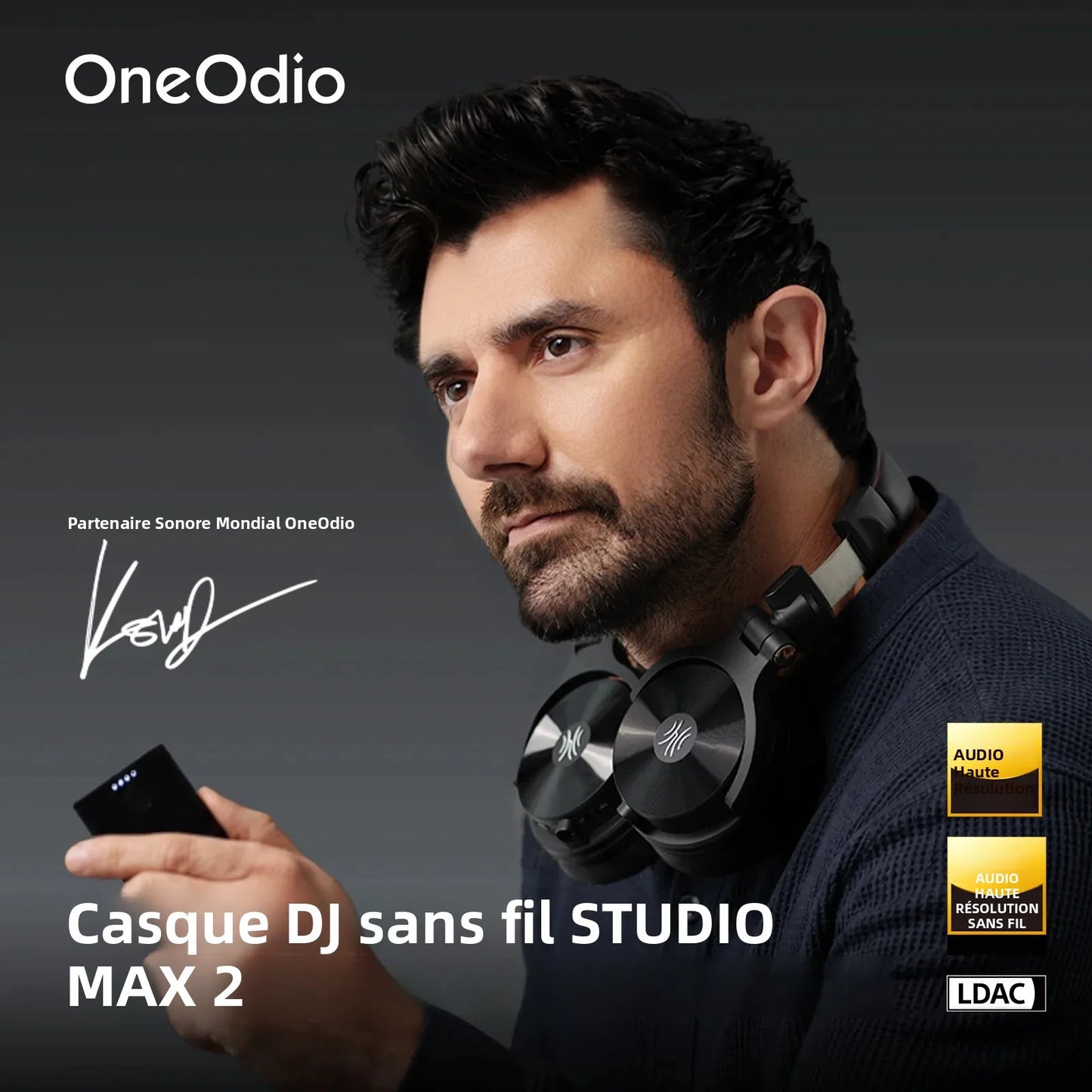 Cuffie DJ wireless OneOdio Studio Max Bluetooth 6.0 – latenza ultra bassa di 9ms, headset over-ear da monitoraggio studio Hi-Res LDAC con microfono