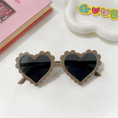 New Kids Cartoon Heart Sunflower Fruit Rabbit Ears Sunglasses Girls Boy Children Outdoor Round Polarized UV400 Sun Glasses