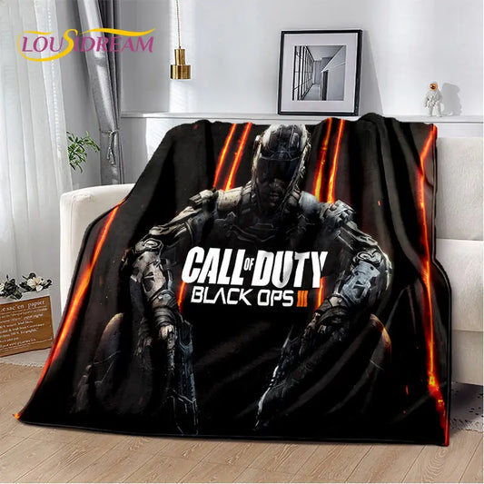 3D COD, Call of Duty -pelin pelaajan pehmeä peitto, flanellipeitto, torkkupeitto olohuoneeseen, makuuhuoneeseen, sängylle, sohvalle ja toimiston suojapeitteeksi