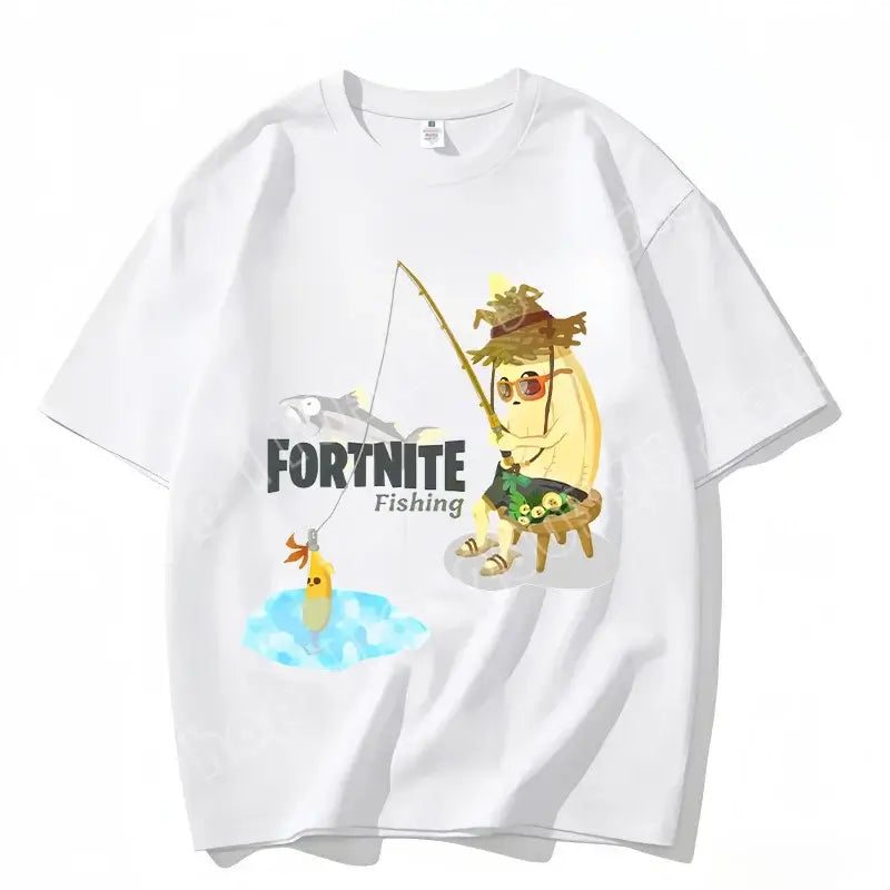 Fortnite Crew Neck T-Shirt Unisex Adult Game Dance Fashion New Pure Cotton Short Sleeve Tops Perfect for Casual Wear Vacations