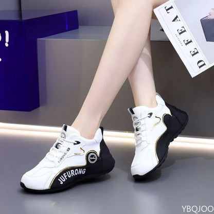 Zapatos casuales para hombre de talla grande, para primavera y otoño, con suela gruesa para aumentar la altura; tendencia de nicho; versátiles; zapatos deportivos planos para hombre