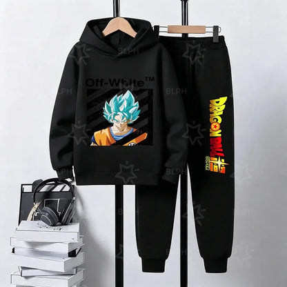 Produit gaming premium Fraquane, Kids Dragon Ball Camo Goku Printed Hoodie Set Casual Loose Comfortable Long Sleeve Sweatshirt Pants 2 Piece Outfits for Boys, produits de luxe