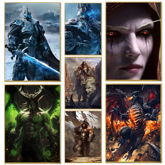 ANIME W-World Of W-Warcraft Wow plakát, papírový tisk, dekorativní obraz pro domov, obývací pokoj, ložnici, vstupní prostor, bar či kavárnu