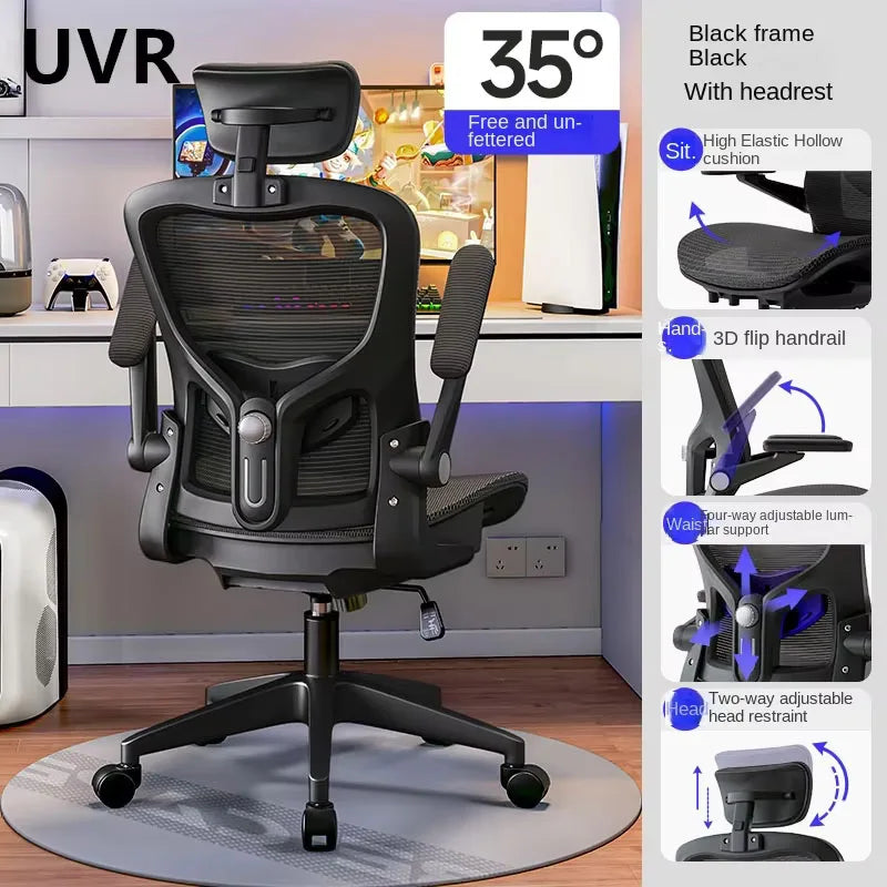 UVR Ergonomic Gaming Chair Mesh Office Chair with Reclining Backrest, Adjustable Computer Gaming Chair with Comfortable Support, Executive Swivel Chair