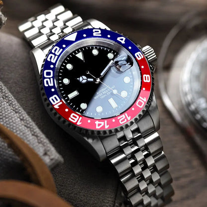 Orologio da uomo automatico 200m impermeabile Miyota8215, orologio subacqueo 40mm con movimento meccanico, luminoso, cinturino Jubilee e fibbia Glide Lock
