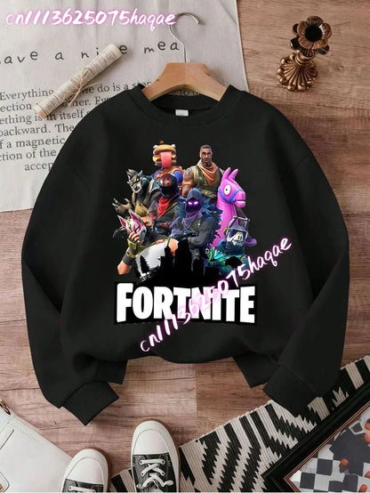 New Fortnite Kids Sweatshirts Cartoon Game Character Printed Hoodie Autumn Casual Children Tops Winter Baby Boys Clothing