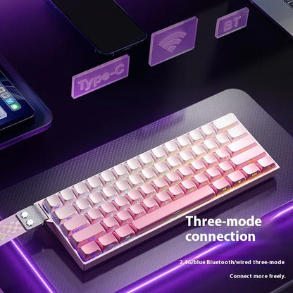 AULA Mini60 HE Magnetic Switch Keyboard RGB Tri-Mode Wireless Mechanical Keyboard, 8000Hz Gaming Keyboard with 0.01mm Rapid Trigger, Bluetooth, 2.4GHz & USB-C