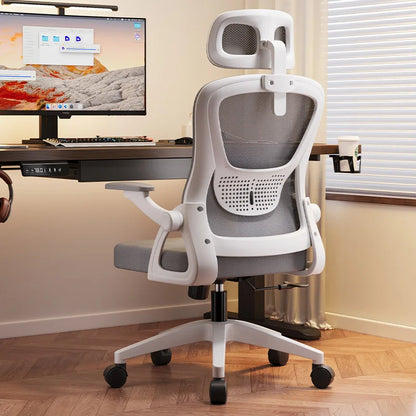 Ergonomic Swivel Office Chair Luxury Gaming Computer Chair with Armrests, Adjustable Height Home Office Desk Chair for Study and Living Room