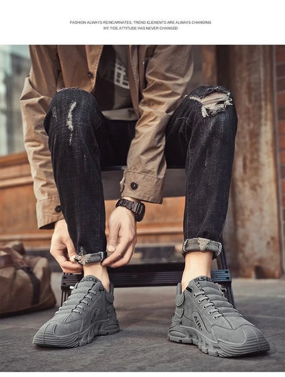 2025 Fall Fashion Men's Casual Shoes Black Simple Breathable Board Shoes Wearable and Comfortable EVA Jogging Shoes