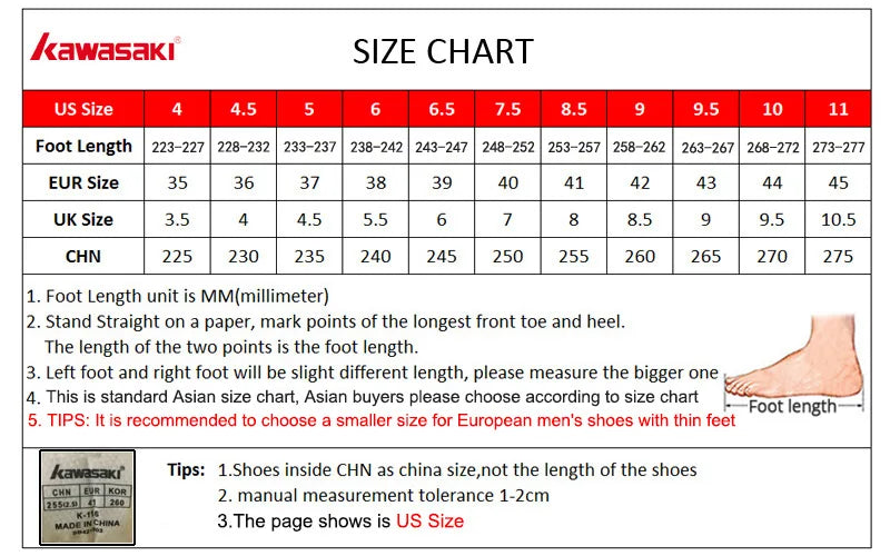 Kawasaki  Badminton Shoes  Breathable Anti-Slippery Sport Tennis Shoes for Men Women Zapatillas Sneaker K-086