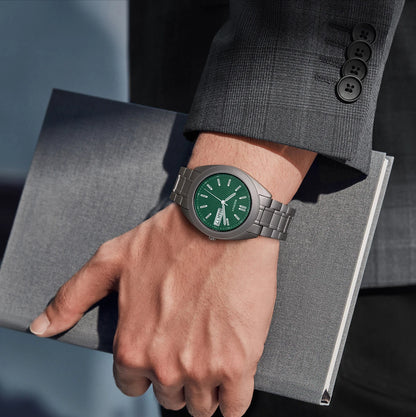 BERNY Full Titanium Men Watch Date Week Quartz Watches Calendar Sapphire Super Luminous 100M Waterproof Lightweight Wristwatch